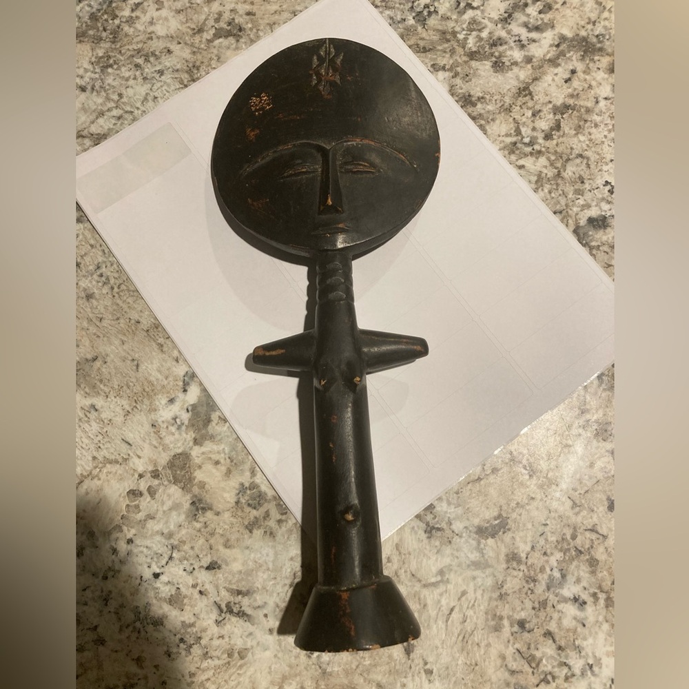 Black Wooden Tribal Sculpture Ghana Ashanti fertility & prosperity house blessi